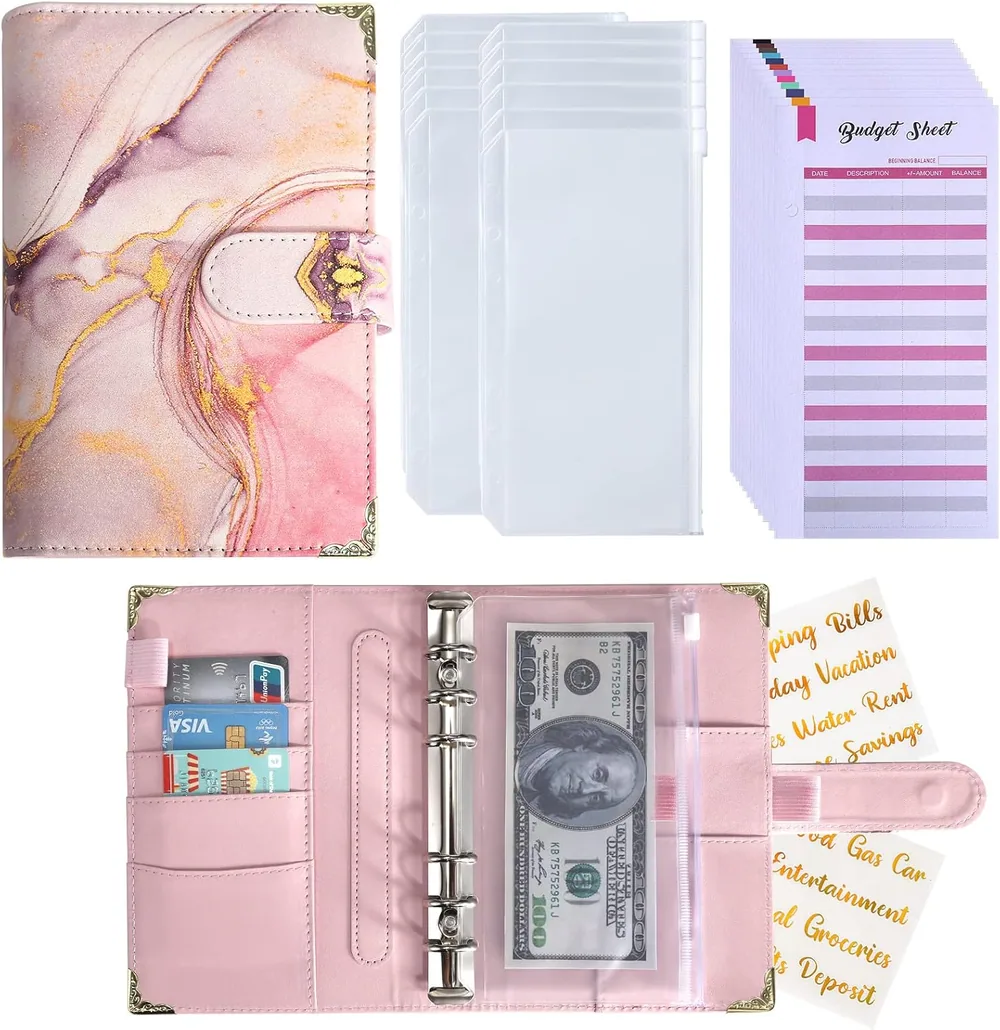 A6 Budget Binder with Zipper Envelopes