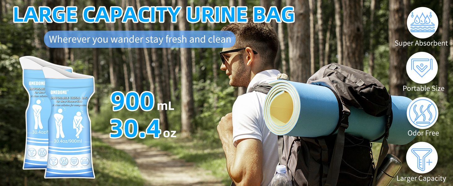 ONEDONE disposable urine bag hiking