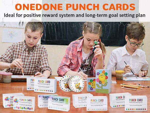 Students with ONEDONE reward punch cards